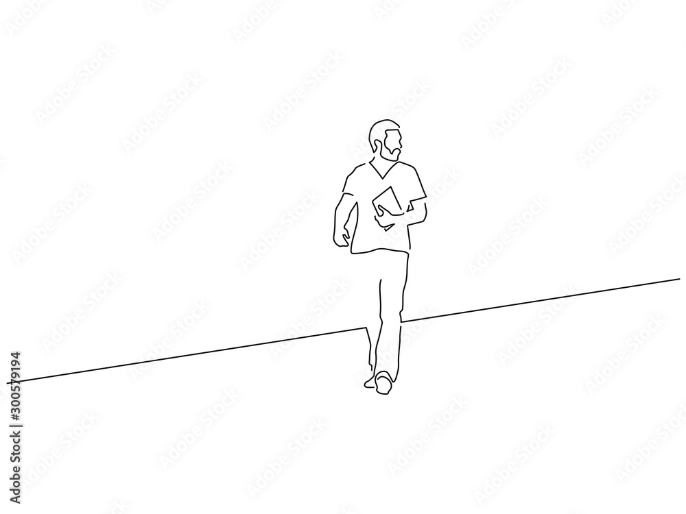 Doctor isolated line drawing, vector illustration design. Medicine collection. Doctor isolated line drawing, vector illustration design. Medicine collection.