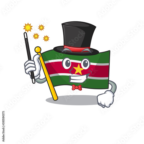 magician flag suriname mascot on a pole