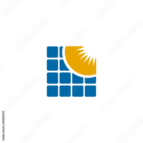 Solar energy logo design vector template