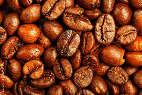 Fresh and aromatic roasted coffee beans  can be used as background.