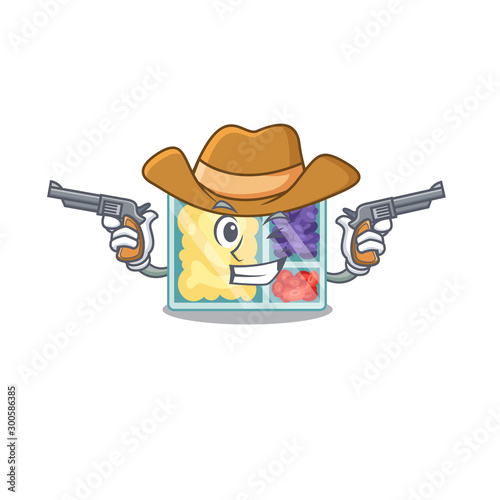 cowboy lunch box cartoon with the character