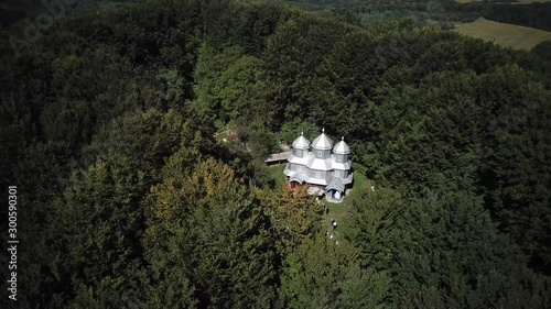 Church in the middle of the woods, old church in the woods photo