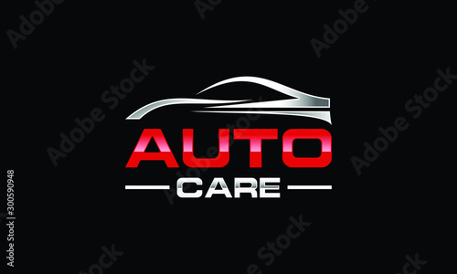 Auto car Logo Template vector icon Silver and red colors, Garage. Car Services symbol. Cars sign illustration. Design automobile logo vector. Automotive logo icon. Automobile logo symbol. Car service 
