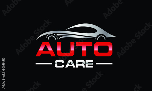 Auto car Logo Template vector icon Silver and red colors, Garage. Car Services symbol. Cars sign illustration. Design automobile logo vector. Automotive logo icon. Automobile logo symbol. Car service 