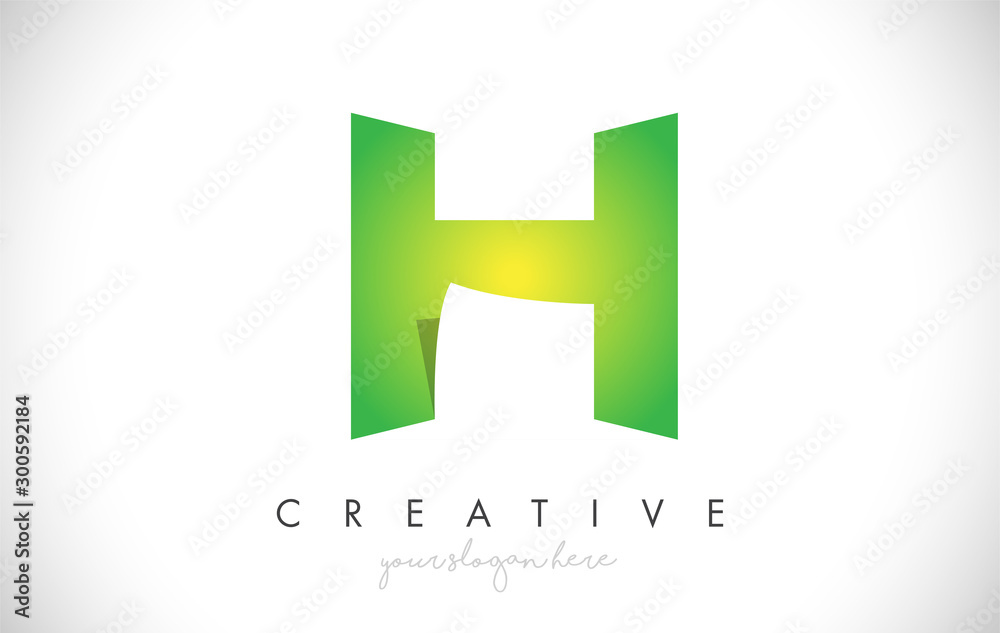 H Letter Design Icon With Paper Cut Design Vector Logo Illustration H Letter Design Icon With Paper Cut Design Vector Logo Illustration