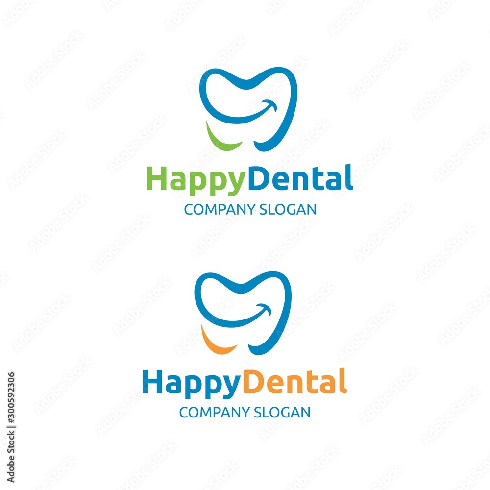 Happy Dental Logo simple medical minimalist
