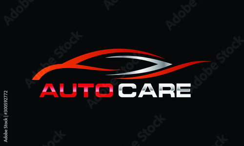 Auto car Logo Template vector icon Silver and red colors, Garage. Car Services symbol. Cars sign illustration. Design automobile logo vector. Automotive logo icon. Automobile logo symbol. Car service 