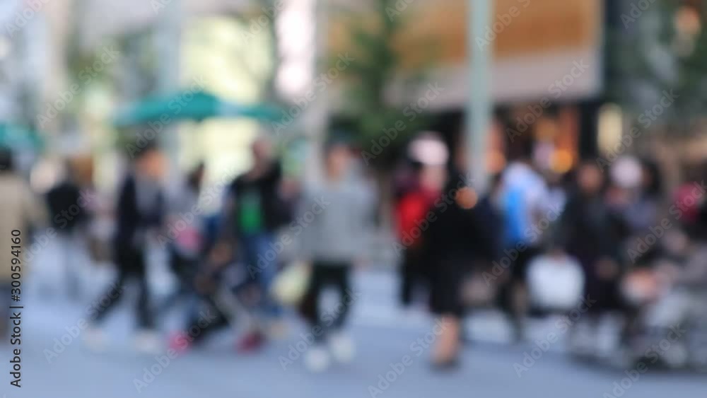 Blurred View of Ginza Street and Pedestrian Blurred View of Ginza Street and Pedestrian