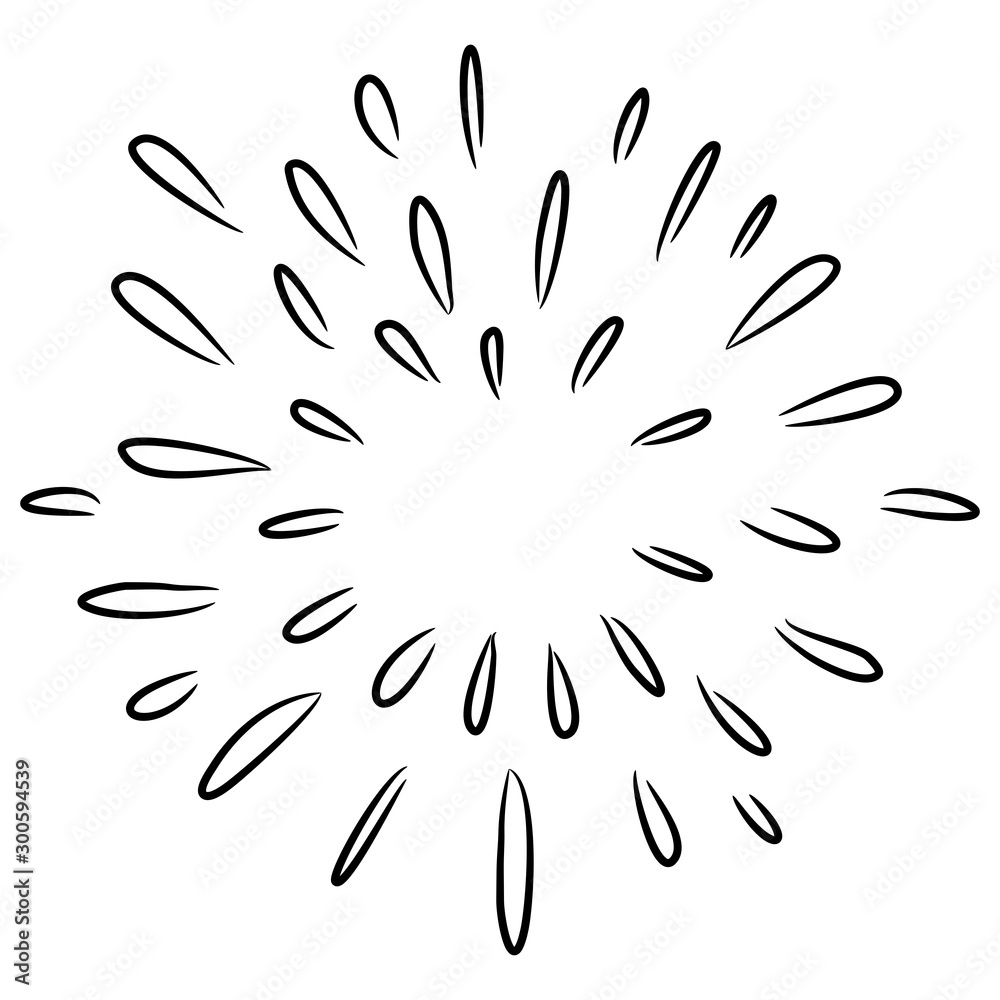 Obraz premium doodle design element, starburst, firework, sunburst, explosion for concept design.