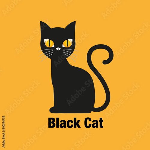 Vector illustration, Black Cat symbol or i9con