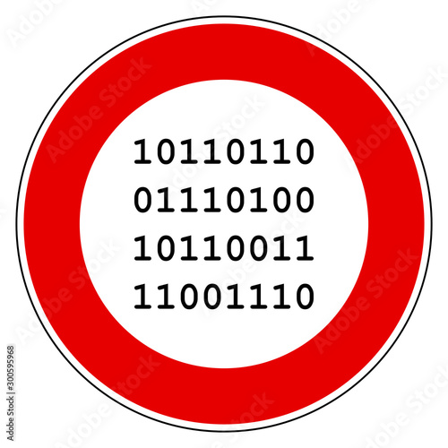 Binärcode und Verbotsschild