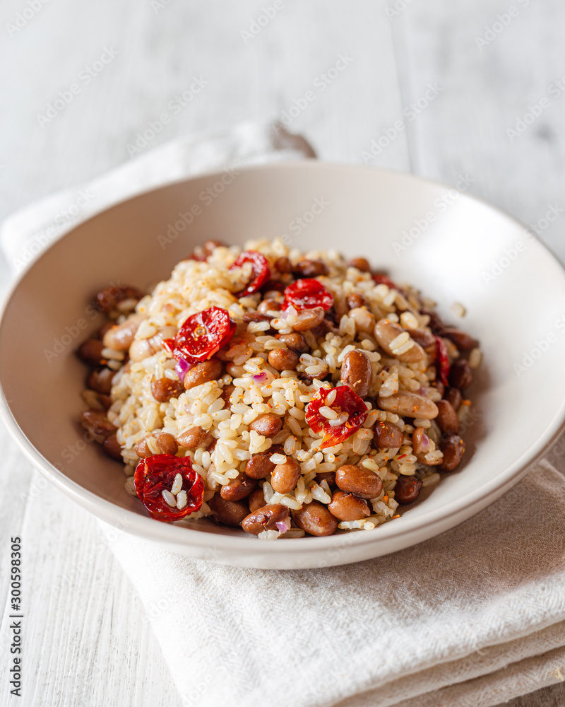 Riice with beans and dried tomatoes Riice with beans and dried tomatoes