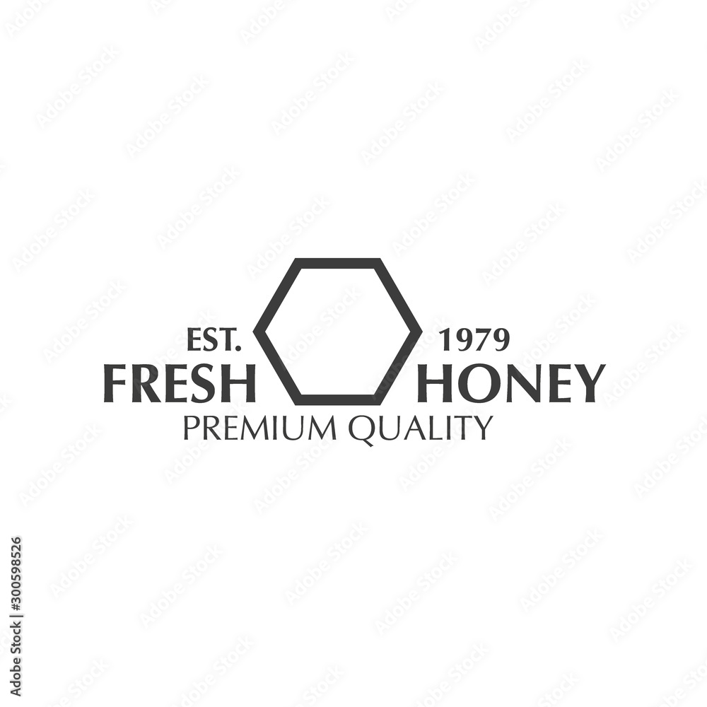Fresh Organic Honey logo and icons with honeycombs. Fresh Organic Honey logo and icons with honeycombs.