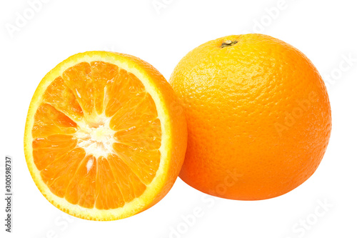 Fresh orange fruit isolated on a white background