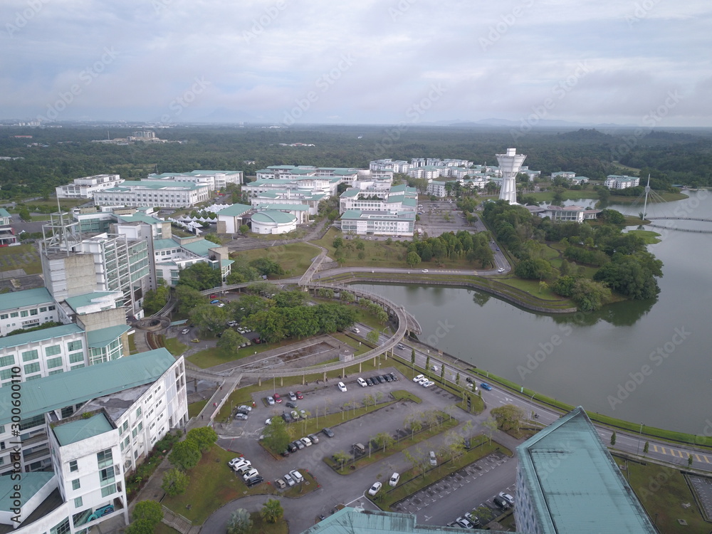 Kuching, Sarawak / Malaysia - October 16 2019: The buildings and scenery of University of Malaysia Sarawak (Unimas) Kuching, Sarawak of the Borneo island