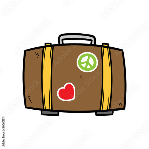 Cartoon Travel Suitcase Vector Illustration