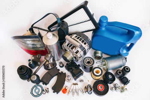 Spare parts for cars. Spark plugs, engine group spare parts, car filters