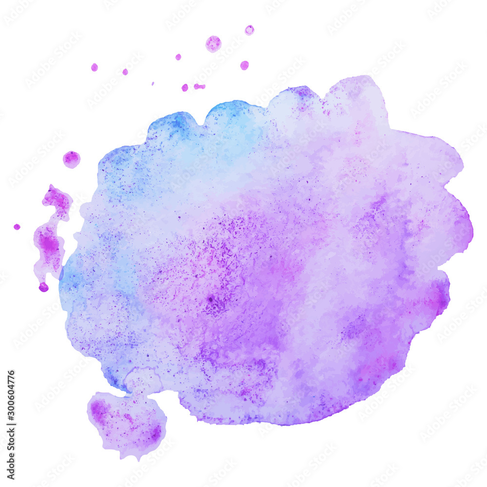 Pastel Purple isolated colorful vector watercolor stain. Grunge element for web design and paper design