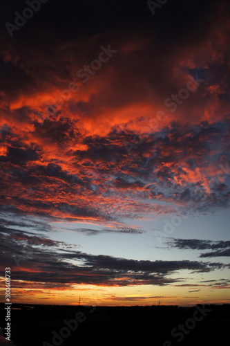 茜色の夕空