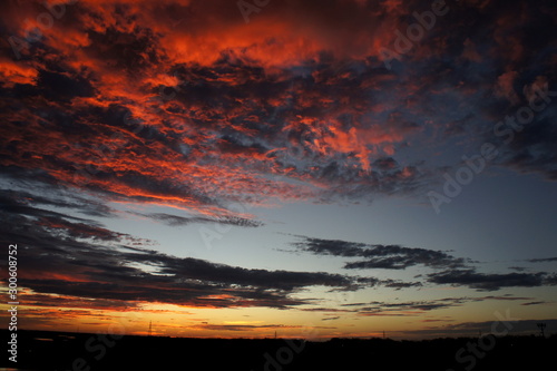茜色の夕空
