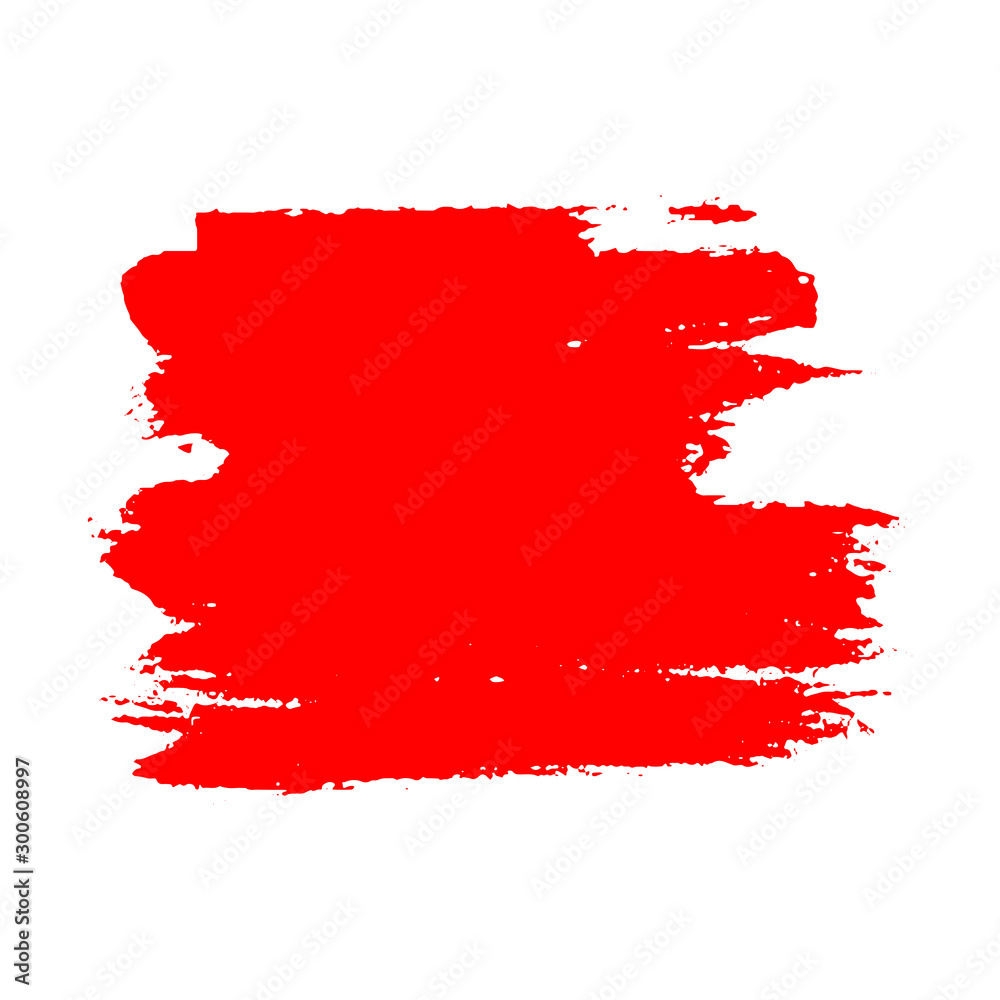 Abstract grunge red painting isolated on white background, vector illustration