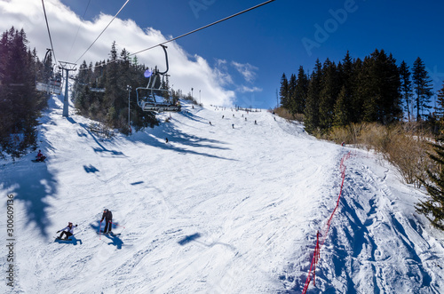 Vitoshko Lale ski run at the Aleko ski center on Vitosha mountain in Bulgaria
