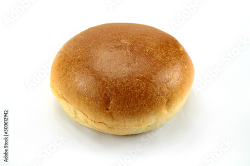 round bun on a white background