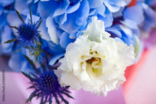 Close-up of eustoma in beautiful floral composition.