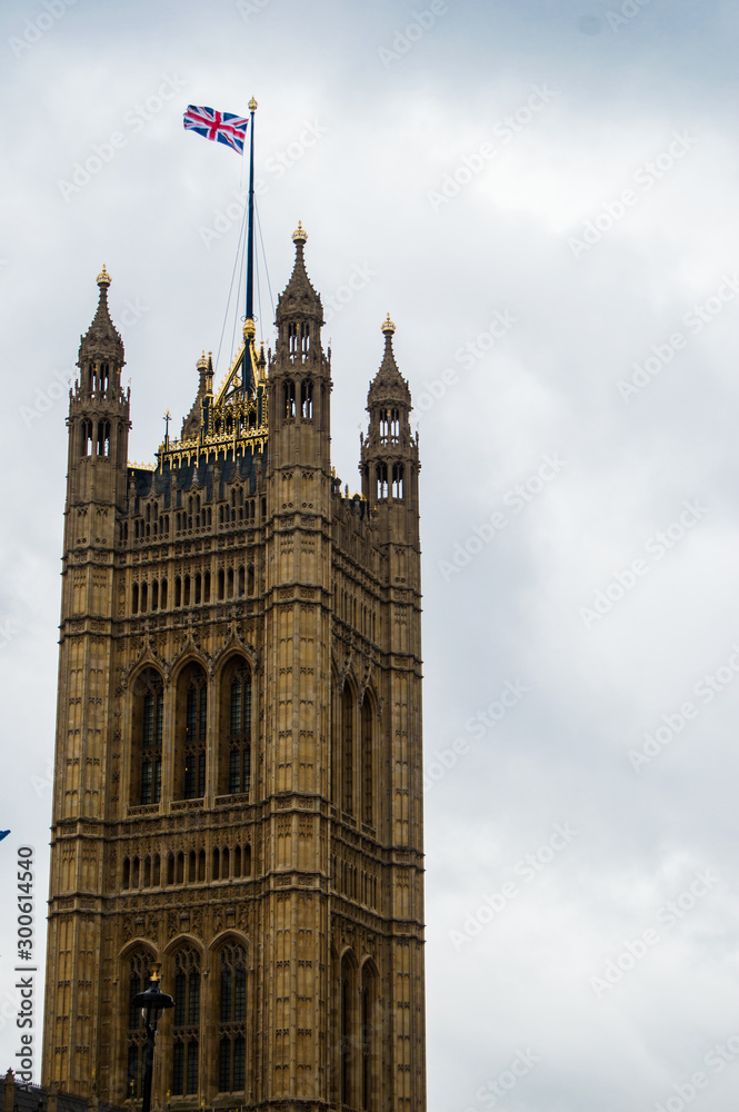 Westminster Palace Tower on a cloudy autumn day Westminster Palace Tower on a cloudy autumn day