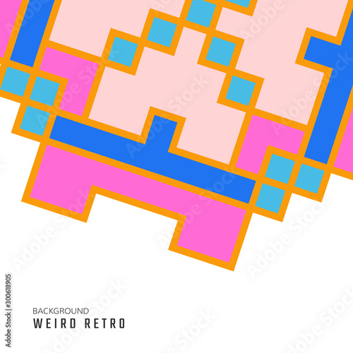 Retrowave vector card. Geometric psychedelic pattern. Retro poster.