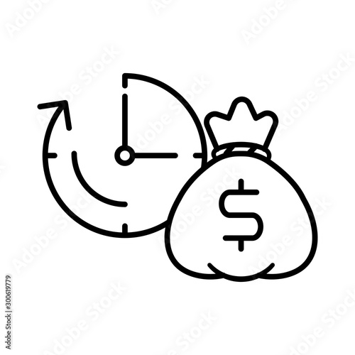 Concept of banking and saving. Outline thin line flat illustration. Isolated on white background.  