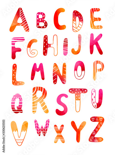 Scandinavian style alphabet poster
