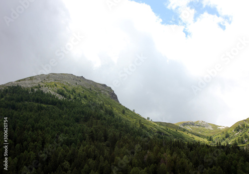 landscape with mountains and clouds