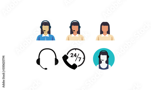 customer care women vector file
