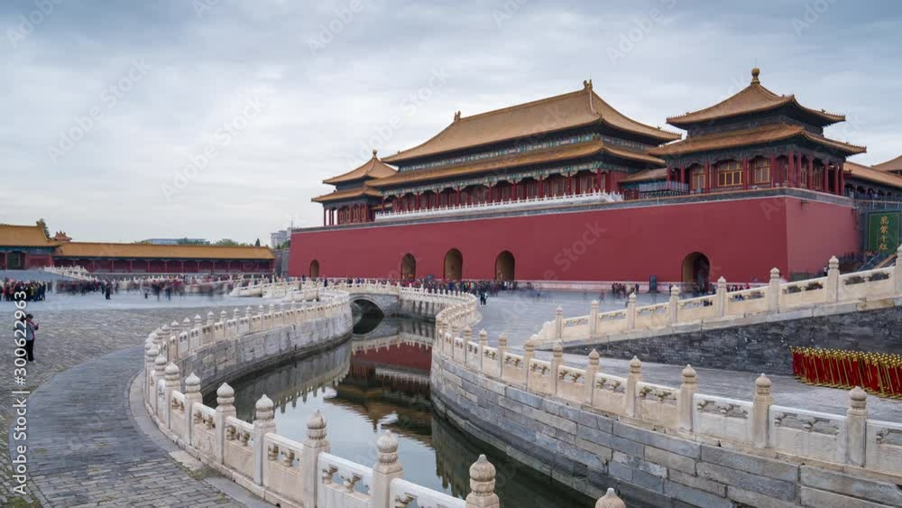 Time lapse 4k. The Forbidden City ( Also Called Palace Museum ) In Beijing, China. zoom in. Time lapse 4k. The Forbidden City ( Also Called Palace Museum ) In Beijing, China. zoom in.