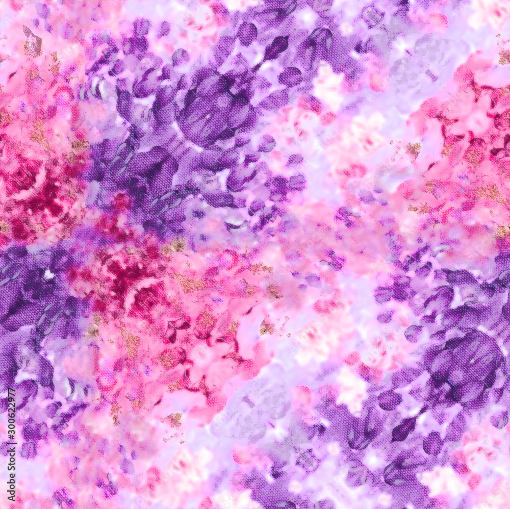 Fototapeta premium Purple and rose with gold petal garden pattern background design. Feminine concept