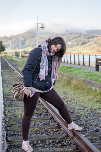 Wallpaper Mural girl on railroad tracks Torontodigital.ca