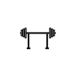 vector simple icon, gym weight bench