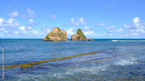 Islands and coast at Calibishe, Dominica, Caribbean