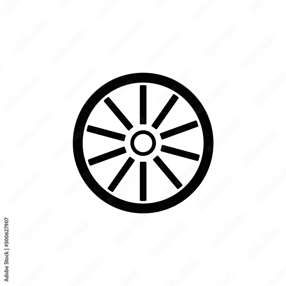 wooden wheel icon. vector illustration