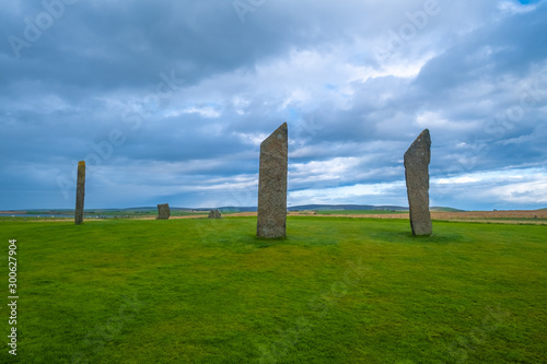 The Standing Stones of Stenness  a Neolithic monument on the mainland of Orkney  Scotland.