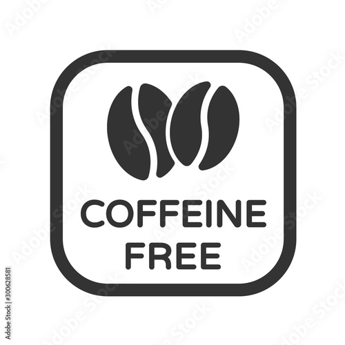 Coffeine free vector icon. Product free allergen ingredient symbol. No coffeine vector icon. Food intolerance stock vector illustration for printing on food packaging