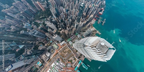 Obraz na płótnie Panoramic aerial view of Hong Kong City