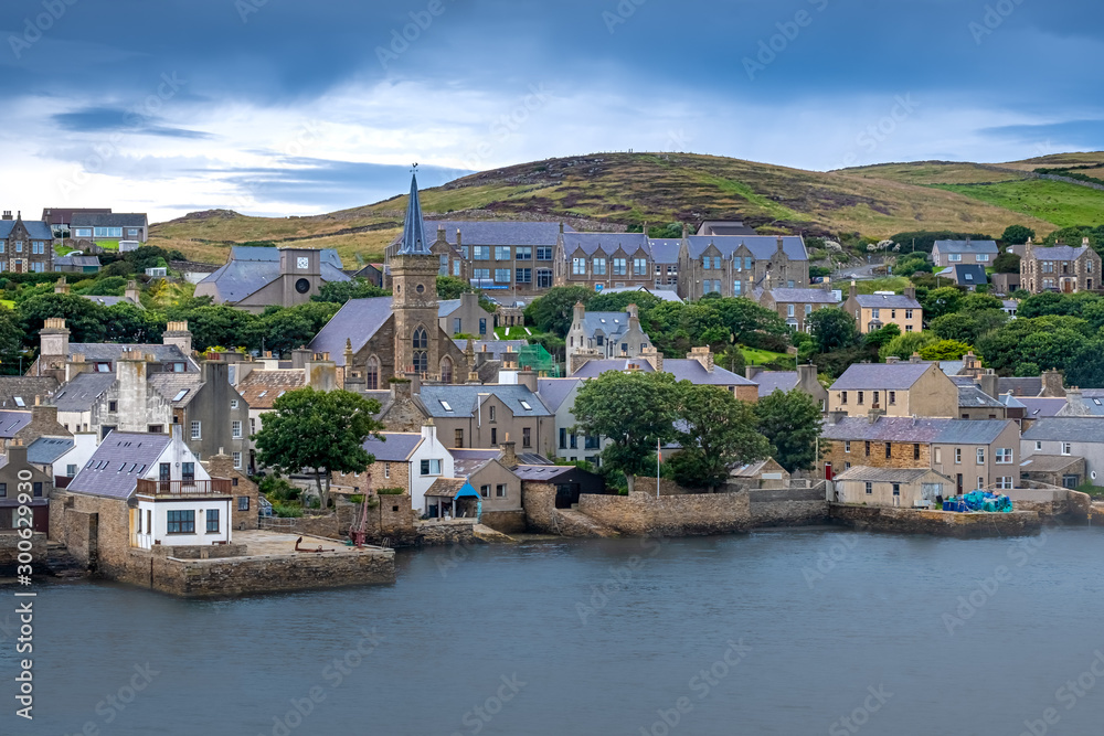 Stromness locally, the second-most populous town in Orkney, Scotland. Stromness locally, the second-most populous town in Orkney, Scotland.