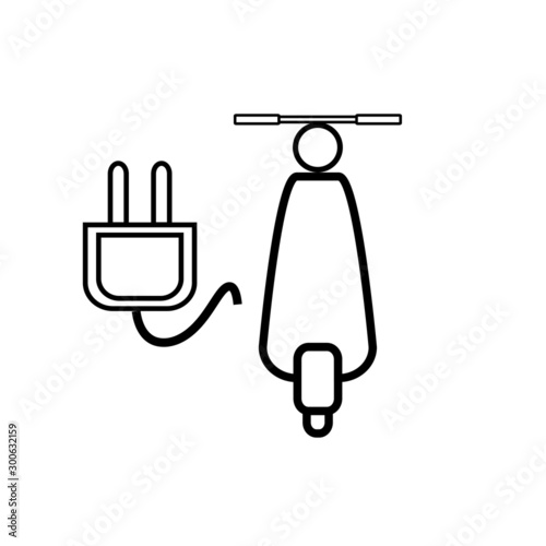 vector simple icon with electric motorcycle shape