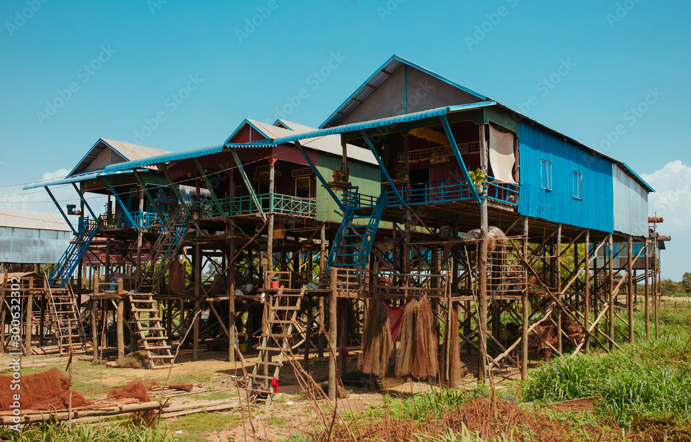 Floating Village in Cambodia Kampong Phluk Pean Bang, Tonle Sap Lake