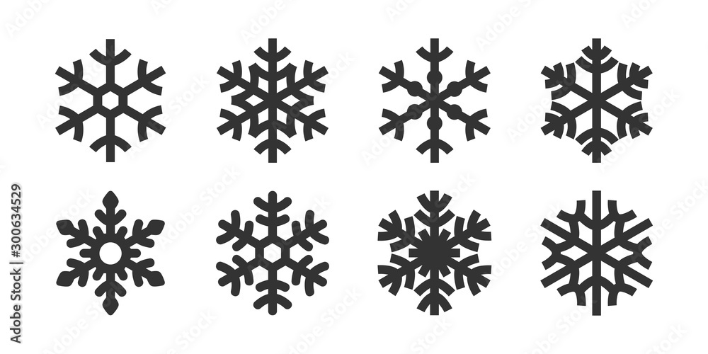 set of vector snowflakes