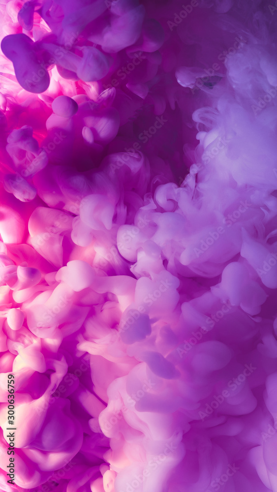 Purple and Pink Abstract acrylic drop in water Purple and Pink Abstract acrylic drop in water