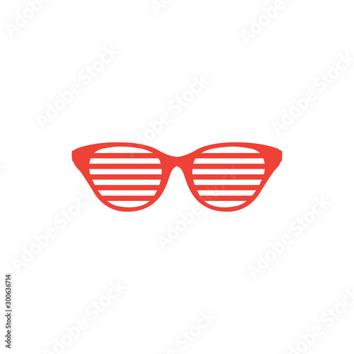 Party Glasses Red Icon On White Background. Red Flat Style Vector Illustration.