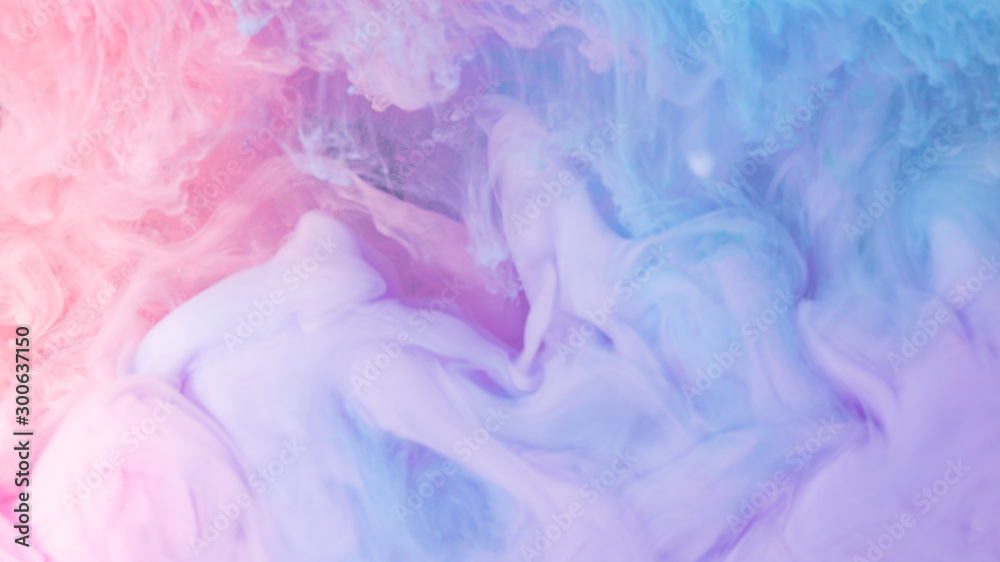 Pink and Blue Abstract acrylic drop in water